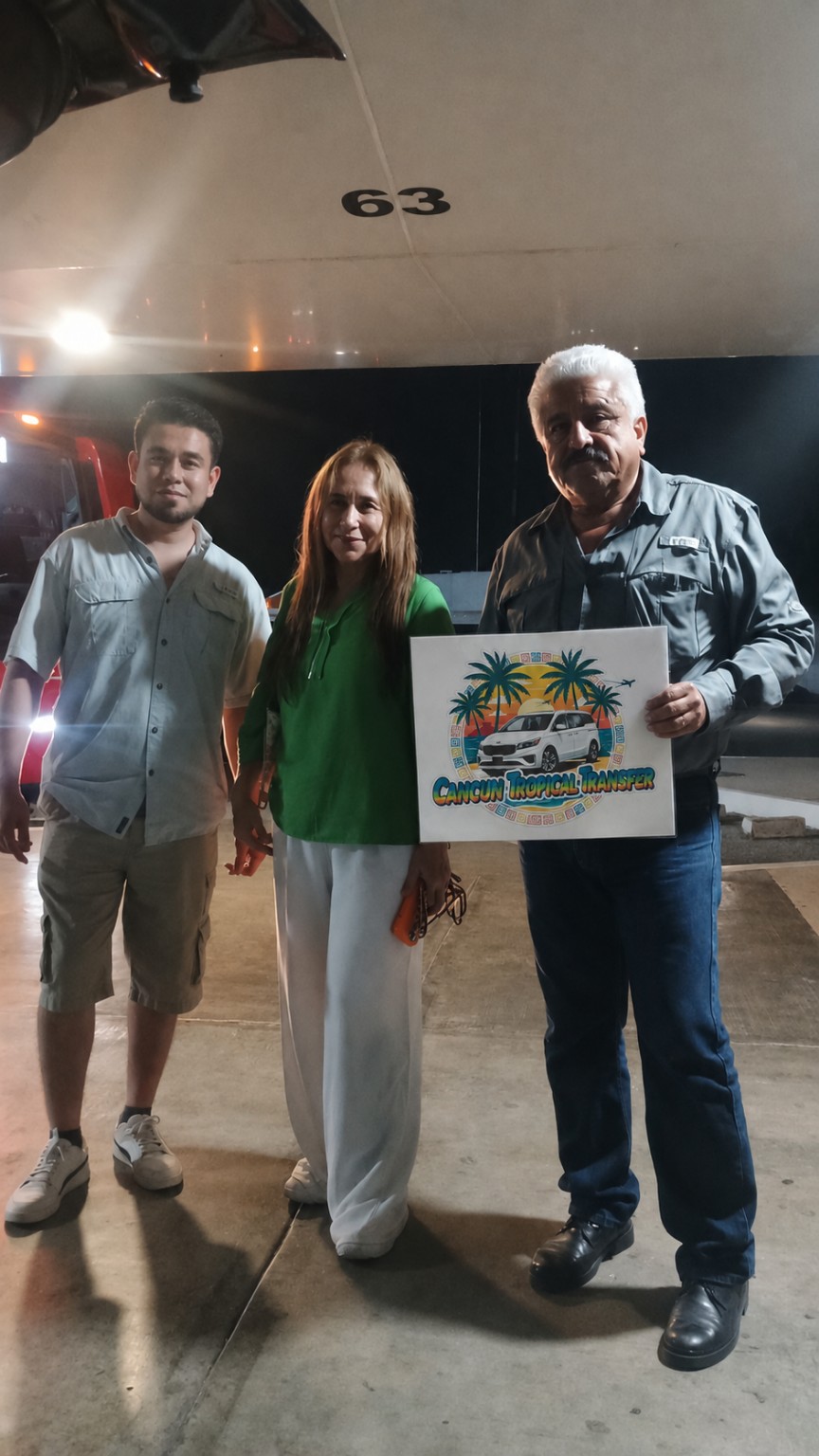 Clientes recibidos con el distintivo de Cancun Tropical Transfer